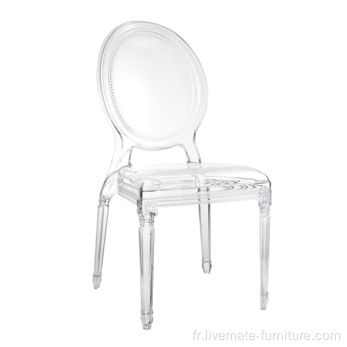 Événements Crystal Tiffany Chaise en plastique en résine acrylique en plastique